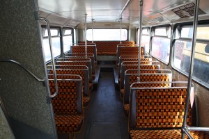 West Midlands Travel orange bus seats