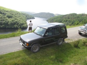 Pausing at Llyn Brianne after some grey laning