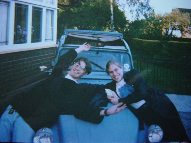 Me, my friend Louise and Misty the 2CV