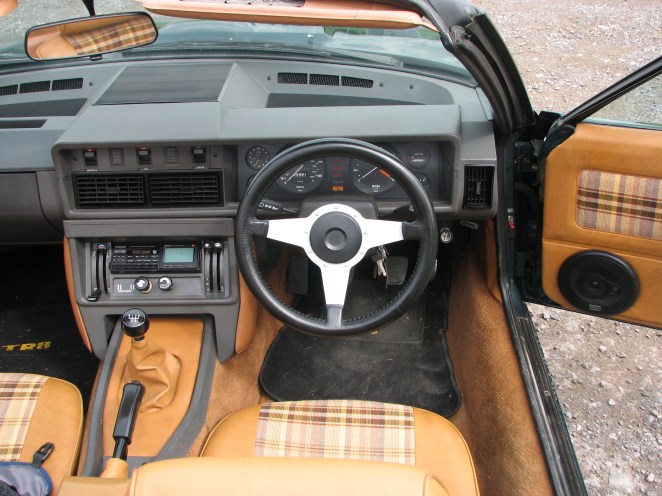 Very 1970s in here. Plasticky dashboard not brilliant. Seats are though.